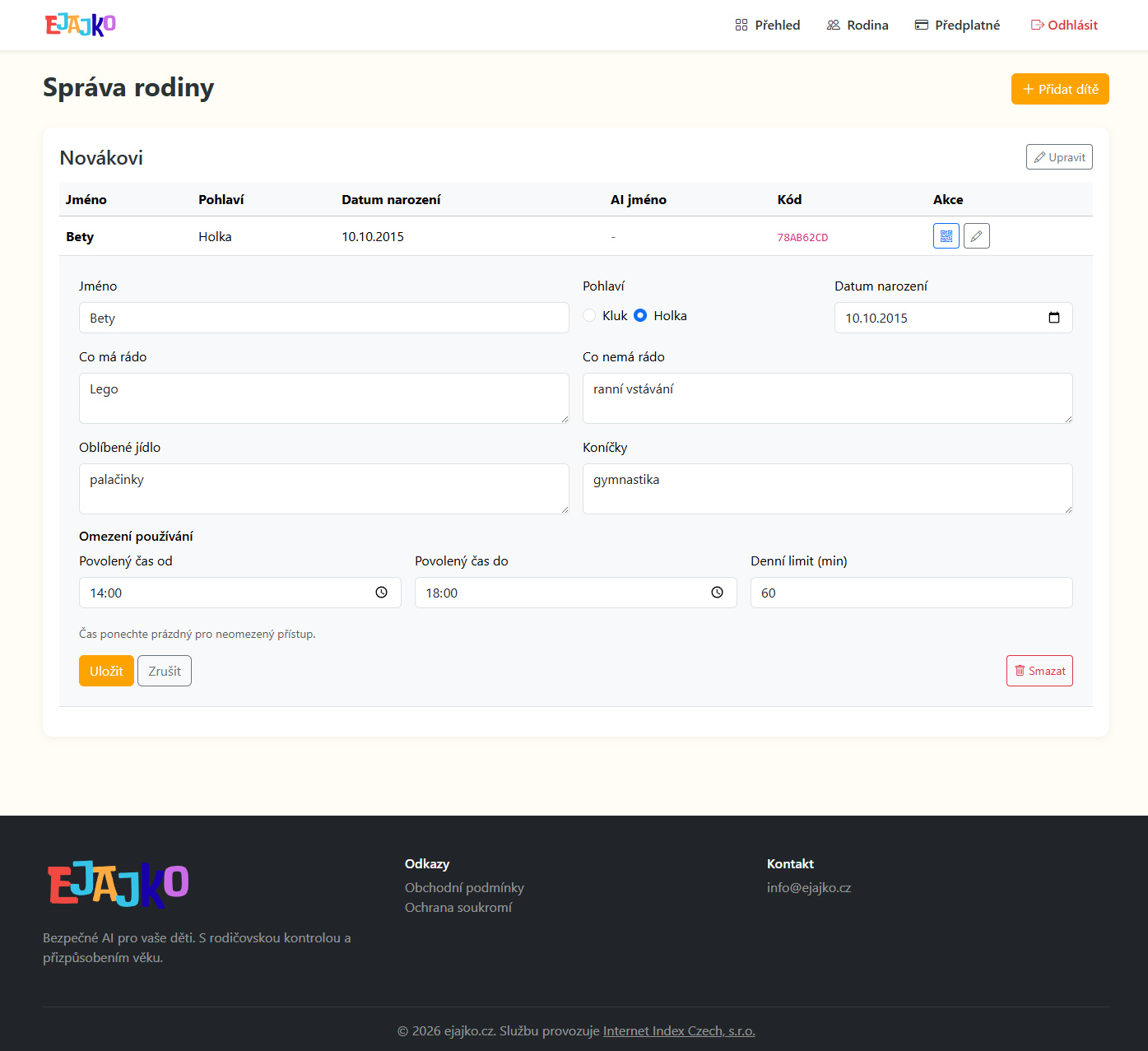 Rodičovská administrace 4